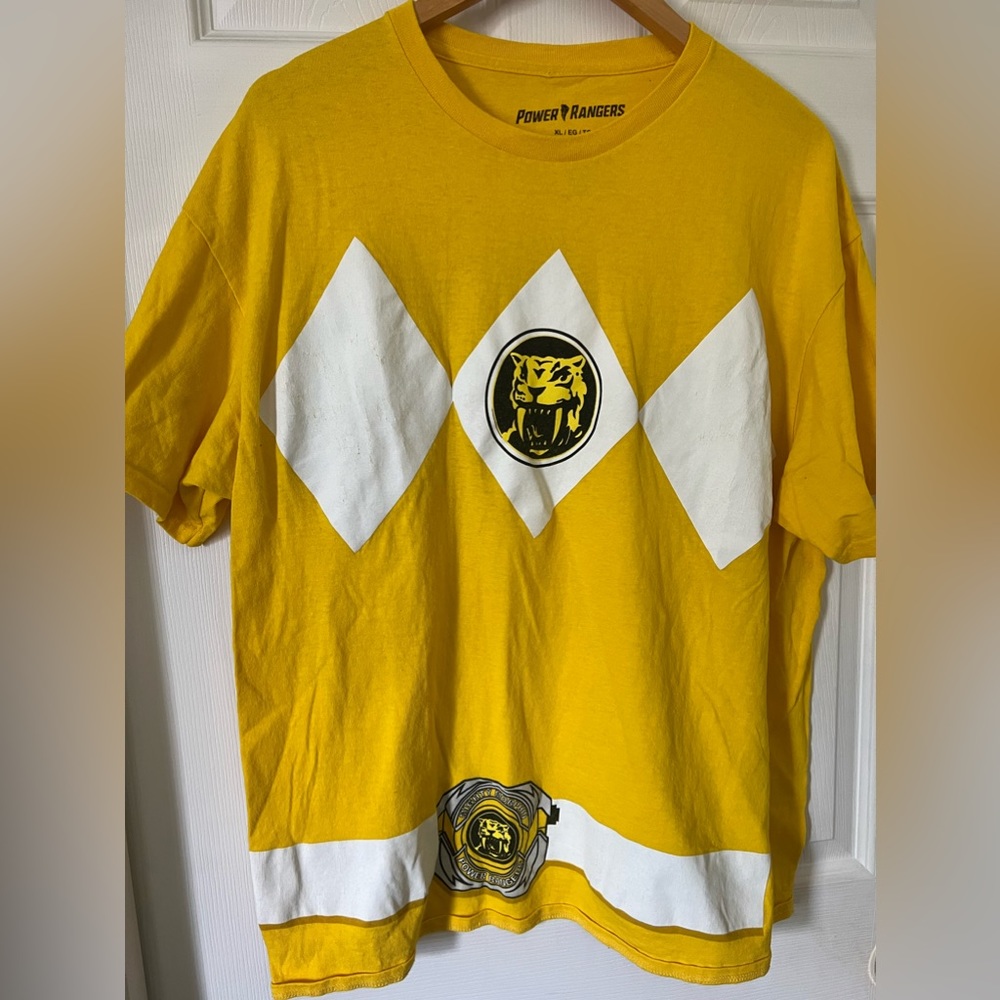 2/$25 Power Rangers Yellow Ranger Adult Tshirt